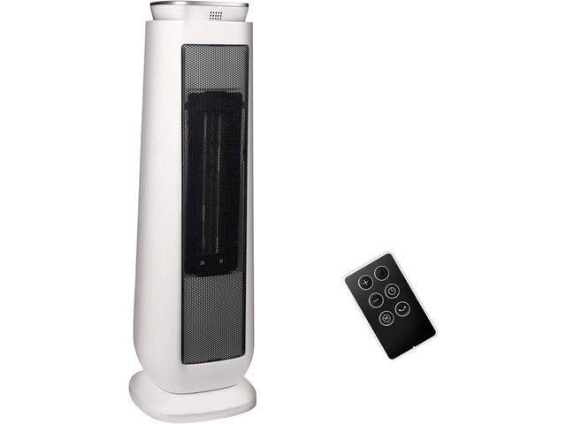 PELONIS 23 Oscillating Ceramic Tower Space Heater with Remote & Thermostat, Electric Energy Efficient Floor Heater for Indoor Use Large Room Safe...