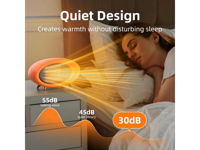 Space Heater, 600W Small Desk Heater for Indoor Use,Fast Safety Personal Desktop Heaters for Bedroom Table Home Office(Orange)