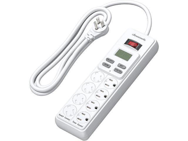 DEWENWILS 8-Outlet Power Strip with Timer (4 Timed/ 4 Always On), Digital Timer Outlet for Reptile Light, Turtle Grow Light Indoor Bearded Dragon.