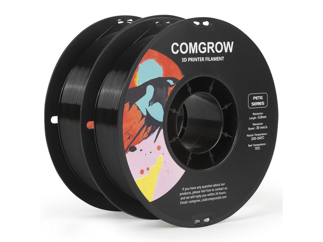 Comgrow PETG 3D Printer Filament 1.75mm, High Precision and Tough 3D Printer Filament 2kg (4.4LBS), Dimensional Accuracy +/- 0.02 mm, Fit Most 3D...