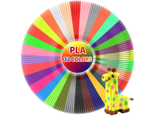 32 Colors 3D Pen Filament 1.75mm PLA, Each Color 20 Feet, Total 640 Feet 3D Pen Filament Refills 3D Printing Pen Refills with High-Precision...
