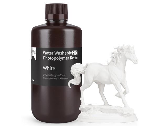 ELEGOO Upgraded Water Washable 3D Printer Resin 2.0, 405nm UV-Curing 3D Resin with Lower Shrinkage and Higher Precision for LCD 3D Printing White...