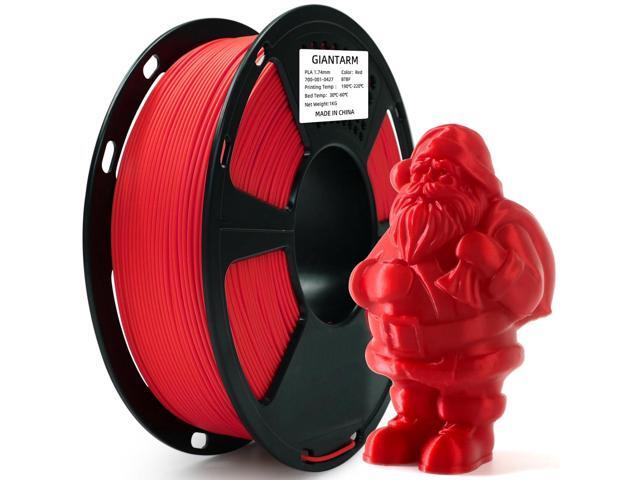 GIANTARM 3D Printer Filament, Red Pla Filament, 1Kg(2.2lbs) Spool, 1.75mm Dimension Accuracy +/- 0.03mm, 3D Printing Filament