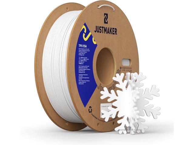 TPU 95A 3D Printer Filament, Suitable Resilience, Upgrade Cardboard Spool, 1kg, Dimensional Accuracy +/-0.05mm, 1.75mm, White