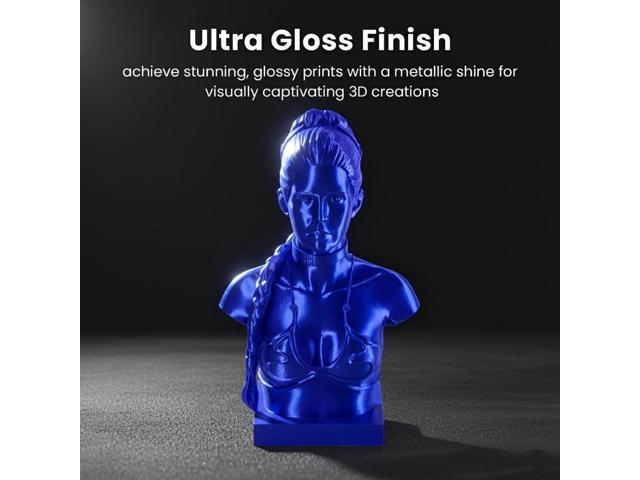 Silk PLA Filament 1.75mm Royal Blue 1KG, Shiny High Gloss Finish, Perfectly Wound, Accuracy +/-0.02mm 3D Printer Filament Vacuum Packaging