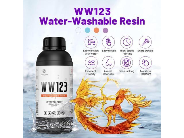 RESIONE Water-Washable 3D Printer Resin, Clear Flaming Orange, Low Odor, Fast Curing, High Precision Photopolymer Resin for LCD DLP MSLA, Easy to...