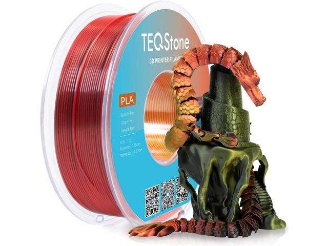 Tri Color Silk PLA Filament 1.75mm Red Gold Black 1KG, Shiny High Gloss Finish, Seamless Color Transition, Neatly Wound, Accuracy +/-0.02mm Vacuum...