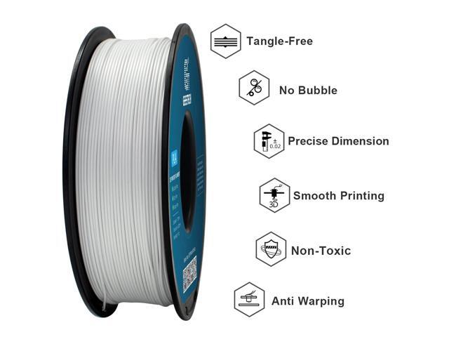 Geeetech 1.75mm PLA 3D Printer Filament, 1kg Spool (2.2lbs), Upgrade Tidy Winding Tangle-Free, Dimensional Accuracy +/- 0.02 mm, White