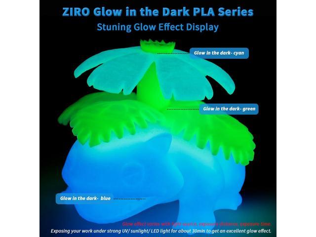 ZIRO Glow in The Dark Filament, PLA Filament 1.75mm, Luminous 3D Printer Material, Strong Glow Effect 1KG(2.2lbs) Spool, Dimensional Accuracy +/-...