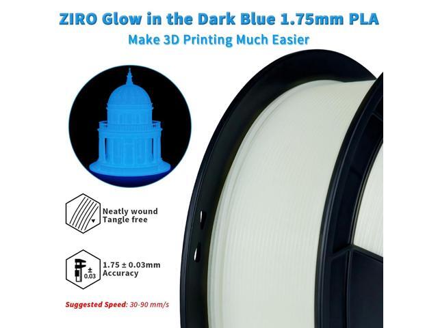 ZIRO Glow in The Dark Filament, PLA Filament 1.75mm, Luminous 3D Printer Material, Strong Glow Effect 1KG(2.2lbs) Spool, Dimensional Accuracy +/-...