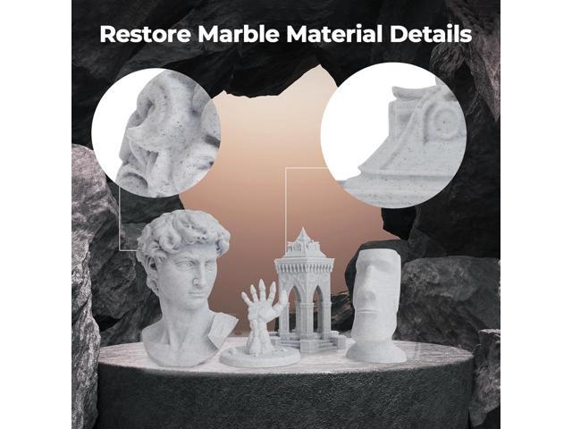 AMOLEN PLA 3D Printer Filament, Pla Filament Marble PLA Filament 1.75mm Marble White Stone 3D Printing Filament for Home Decor, 1KG/2.2lb