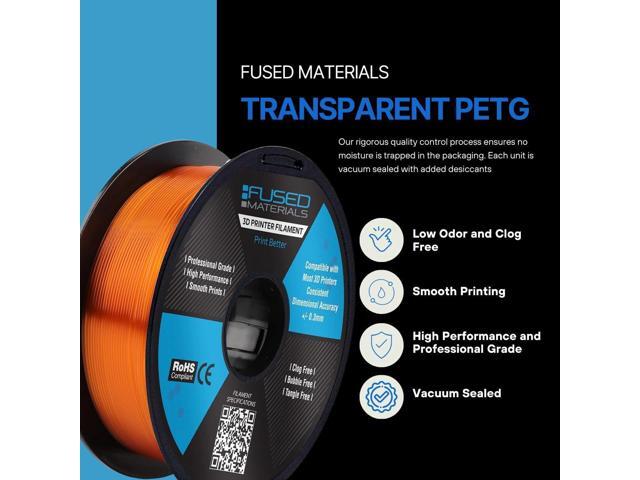 Fused Materials PETG 3D Printer Filament Fused Materials - 1kg Spool, 1.75mm, Dimensional Accuracy +/- 0.03 mm