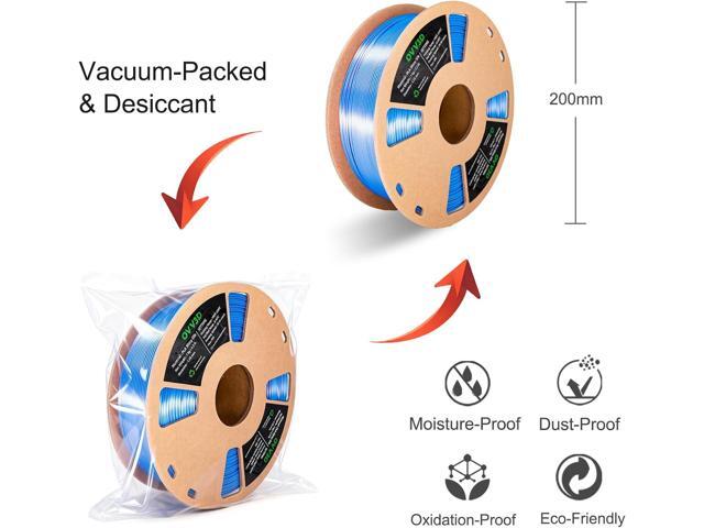 OVV3D PLA Filament 1.75mm, Silk PLA Dual Color Filament, Sky Blue and Rose Red Coextrusion Filament, Multi Color Change 3D Printing Materials...