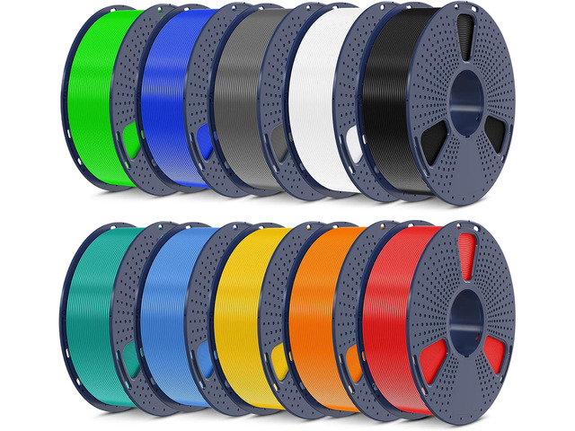 SUNLU 3D Printer Filament Bundle, PLA Plus Filament 10KG 1.75mm, Neatly Wound Filament for Most 3D Printer, 10 Colors, 1kg Spool,...