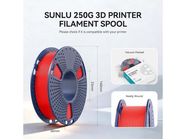 SUNLU PLA+2.0 3D Printer Filament Bundle, Multicolor PLA+ Filament 1.75mm, Individually Vacuum Packed, 0.25kg per Spool, 8 Pack, 2kg Total,...