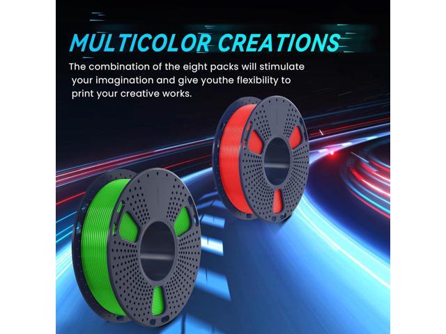 SUNLU TPU 3D Printer Filament 1.75mm, High Speed 95A TPU Filament Bundle, Flexible 3D Filament for Fast Printing, 250G Spool, 8 Rolls, 2KG in...