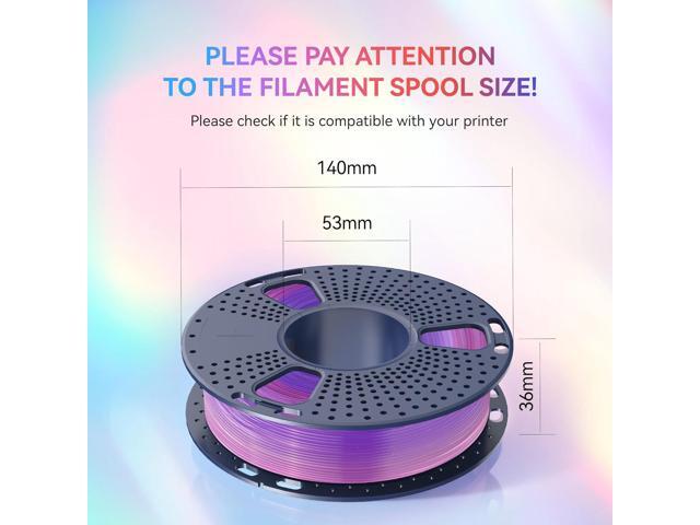 SUNLU Transparent Rainbow PLA Filament Bundle Multicolor, Neatly Wound Gradient Rainbow PLA 3D Printer Filament 1.75mm ±0.02mm, Individually Vacuum...