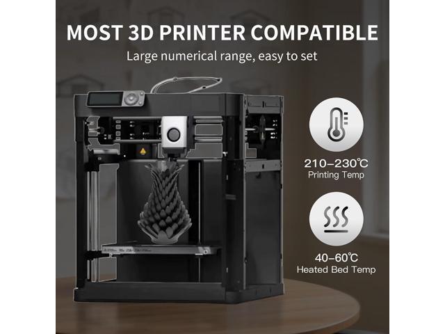 RAMBERY Black X 4 Spools PLA+ 3D Printer Filament 1.75mm 4KG Spool Toughness Upgraded 3D Printing Filament Neatly Wound Fit Most FDM Printers