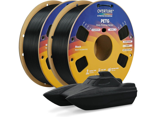 OVERTURE PETG 3D Printer Filament 1.75mm, Neatly Wound Durable PETG 2kg Spool (4.4lbs), Strong Toughness Filament, Dimensional Accuracy +/- 0.02mm,...