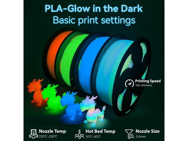Glow Gradient in the Dark 1.75mm Rainbow Candy PLA Filament, Luminous Rainbow Vibrant Bright 3D Printer Filament, 1kg (2.2lbs) Spool 3D Printing...