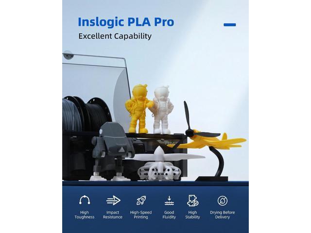 Inslogic Pre-Dried PLA Pro Filament Refill, Strong & Tough PLA Pro 3D Printer Filament Refill 1.75mm ±0.02mm, Compatible with Sunlu & Bambu...