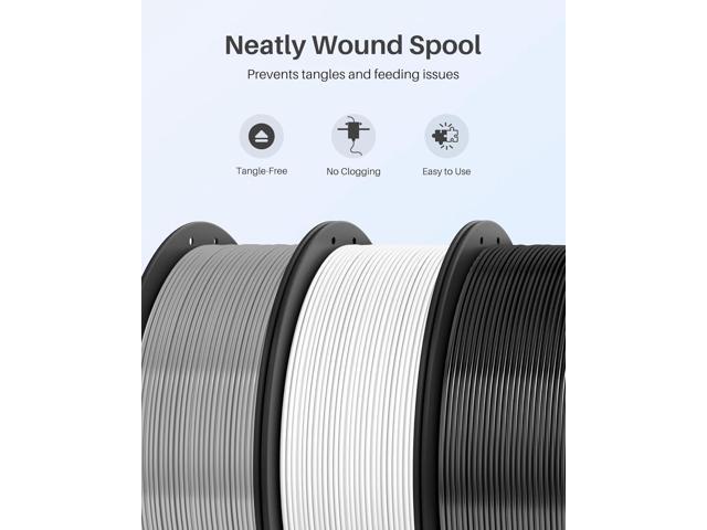 ELEGOO PLA+ Filament 1.75mm White 2KG, High Toughness PLA Plus 3D Printer Filament Dimensional Accuracy +/- 0.02mm, 2pcs 1kg Spool(2.2lbs) Fits for...