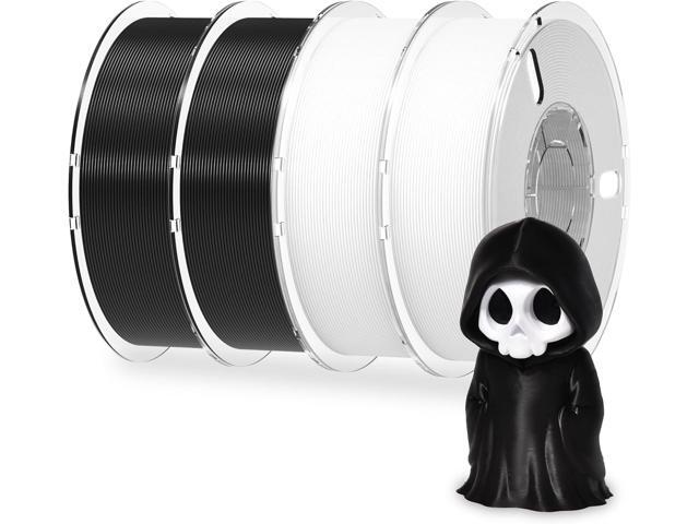RAMBERY White Black PLA+ 3D Printer Filament Bundle 4KG Toughness Upgraded 1.75MM 3D Printing Filament Fit Most FDM PrintersBlack x 2 Spools &.