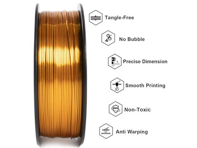 Geeetech Silk PLA Filament 1.75mm for 3D Printer, Metal-Like Shiny Consumables 1kg (2.2lbs) 1 Spool, Dimensional Accuracy +/- 0.02 mm, Metallic...