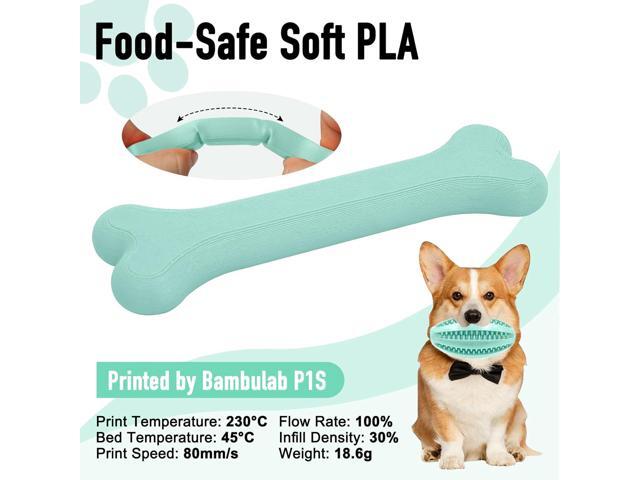 YXPOLYER Flexible PLA Food-Safe 92A Soft PLA 3D Printer Filament 1.75mm 1KG for Printing Dog Chew Toys and Highly Elastic Bouncy Airless Basketball...