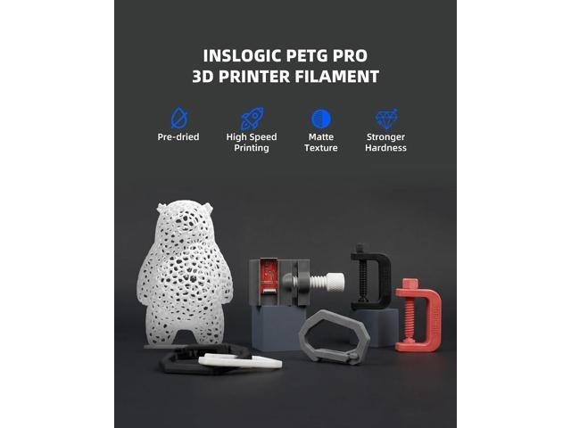 Inslogic PETG Pro Filament, High Speed PETG 3D Printer Filament 1.75mm ±0.02mm, Reusable 3D Printing Filament Spool, Compatible with SUNLU, Bambu...