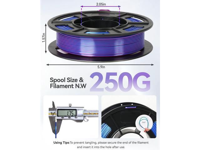 Epelay 3D Printing Filament Bundle, Silk PLA Printer Filament 1.75mm, Shiny Dual Color Change, Neatly Wound Bundle, 4 x 250g Spools for FDM Printers