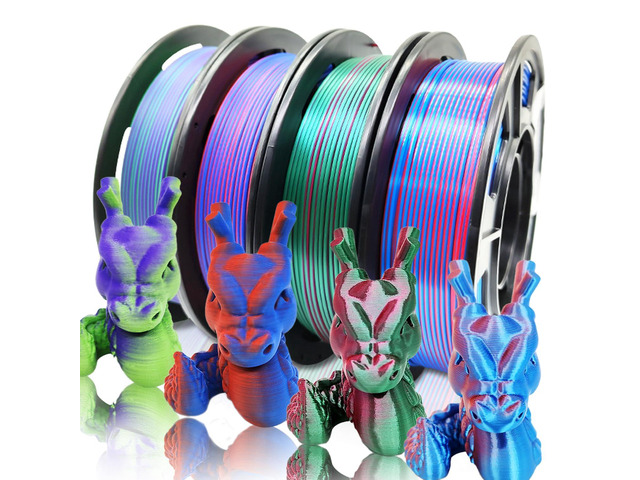 Reprapper 4X 250g Color Pack, Dual Color Filament Coextrusion PLA Filament 1.75mm for 3D Printer, 4 x 250g Spools Matte Red/Blue, Matte...