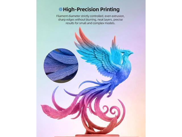 Inslogic PLA Rainbow Filament Bundle Multicolor, Neatly Wound Gradient Rainbow PLA 3D Printer Filament 1.75mm ±0.02mm, 1kg×4 Spools(2.2lbs×4)