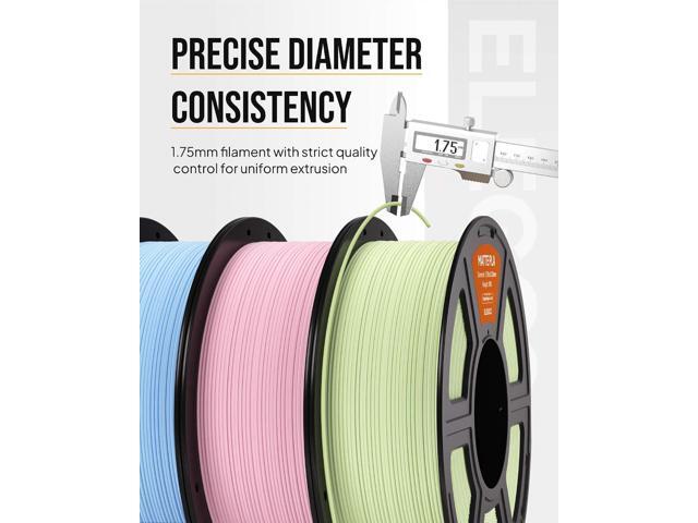 ELEGOO Matte PLA Filament 1.75mm Black 1KG, 3D Printer Filament High Precision, 1kg Spool (2.2lbs) Fits for Most FDM 3D Printers