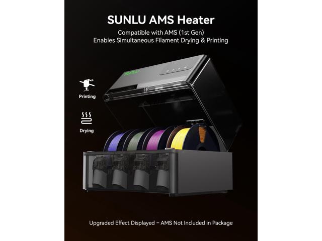 SUNLU AMS Heater, Compatible with Bambu lab AMS Gen 1 Enables Simultaneous Printing & Drying, Easy Installation, Fast Heating to 70°C, 4-Spool...