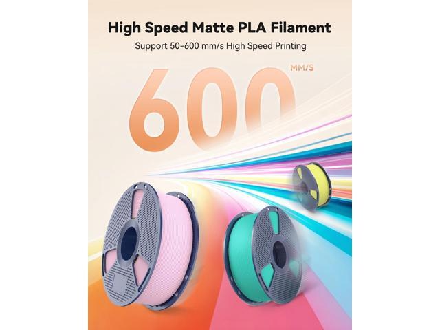 SUNLU High Speed Matte PLA Filament, Smooth PLA Matte 3D Printer Filament Bundle, 2kg in Total, 0.25kg Spool, 8 Packs,...