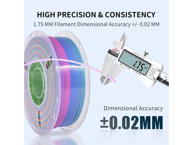 RAMBERY Silk Rainbow PLA 3D Printer Filament Bundle 4 Colors 1.75mm Multicolor 3D Printing Filament, 1kg(2.2lb) X4PCS,...