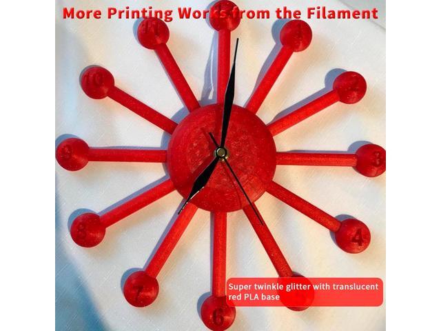 ZIRO Glitter PLA Filament 1.75mm, Semi-Transparent PLA Base, 3D Printer Filament Shiny Sparkle Material with Glitter, Twinkle Series 1KG Spool, fit...