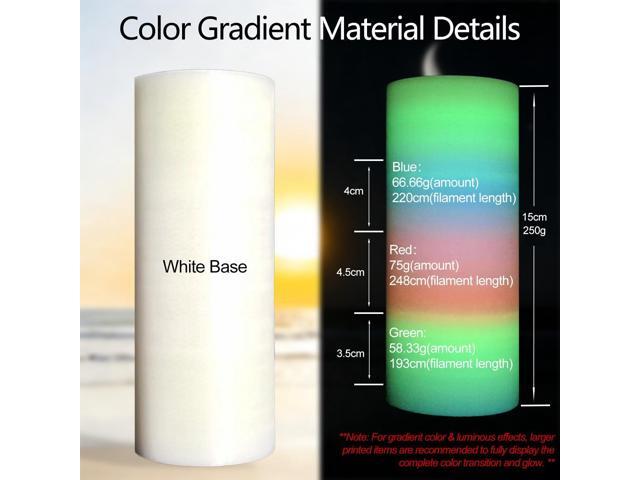 Glow in the Dark Gradient Rainbow 1.75mm PLA Filament, Luminous Rainbow Vibrant Bright 3D Printer Filament, 1kg (2.2lbs) Spool 3D Printing PLA...