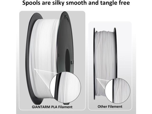GIANTARM 3D Printer Filament, 0.5kg White PLA Filament,1.75mm Dimension Accuracy +/- 0.03mm, 3D Printing Filament