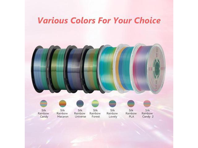 Kingroon Silk PLA Filament 1.75mm Rainbow Filament 3D Printer Filament Color Changing Filament 1kg Dimensional Accuracy ±0.03mm,Fit Most 3D...