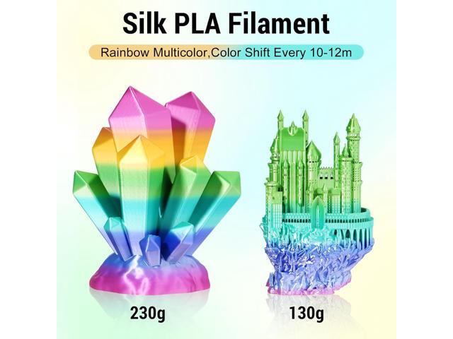 Dynta Silk Rainbow PLA Filament, Gradient 3D Printer Filament 1.75mm, Shiny & Smooth, Beginner-Friendly for DIY,1kg (2.2lbs)