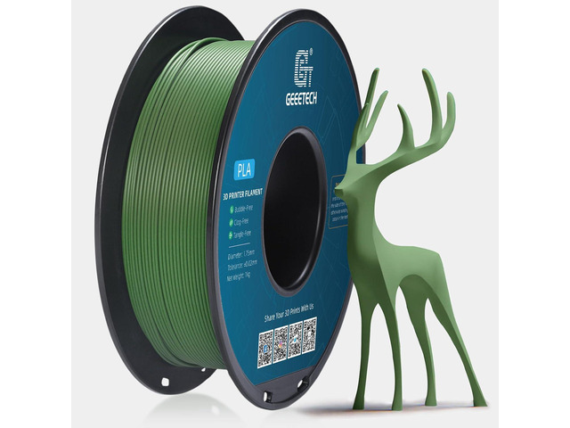 GEEETECH Matte PLA Filament 1.75mm, Olive Green PLA Matte 3D Printer Filament 1kg Spool (2.2lbs), Dimensional Accuracy +/- 0.02 mm, 1.75 PLA...