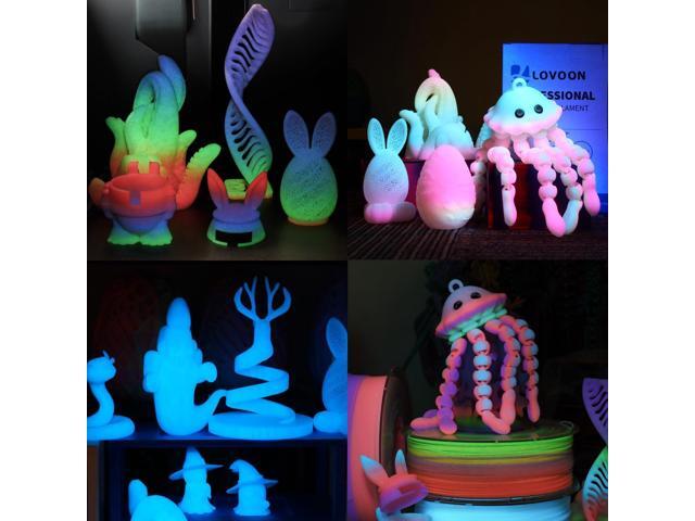 LOVOON 3D Printer Filament Luminous Glow Rainbow PLA,Magic irradiative 3D PLA Filament 1.75mm, for Halloween and Christmas Decorations,...