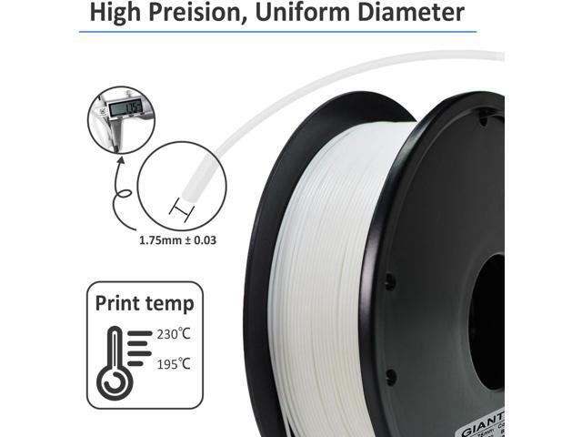 GIANTARM 3D Printer Filament, 0.5kg White PLA Filament,1.75mm Dimension Accuracy +/- 0.03mm, 3D Printing Filament