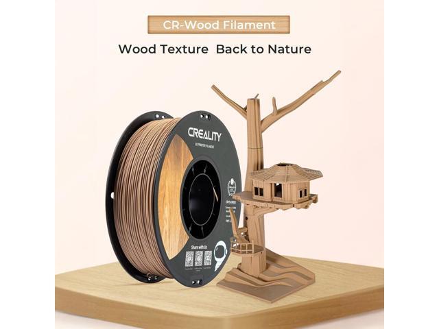 Official CREALITY Wood Filament PLA 1.75 mm, Wood 3D Printer Filament, More Than 30% Real Wood, Smooth Silk Texture, Toughness, 1kg(2.2lbs)/Spool...