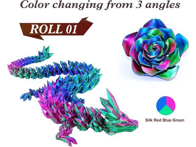 LOVOON Silk PLA Filament 1.75mm, 2KG Bundle 3D Printer Filament, 3D Printing Filament Shiny Change by Angle, Tri Color Blue/Green/Red and Dual...