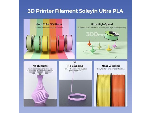 PLA Filament 1.75mm 2KG, Black & White 3D Printer Filament 2 Pack 1kg Spool, Neatly Wound, ±0.02mm Accuracy, Strong Adhesion, High-Speed Printing,...