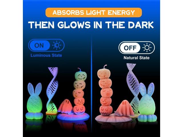 LOVOON 3D Printer Filament Luminous Glow Rainbow PLA,Magic irradiative 3D PLA Filament 1.75mm, for Halloween and Christmas Decorations,...