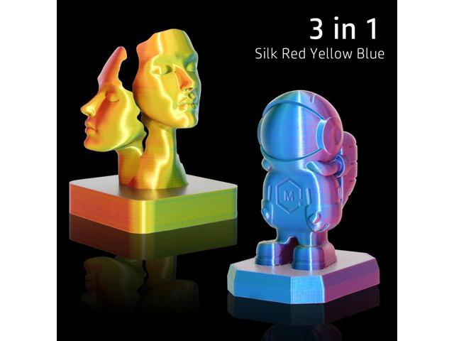 LOVOON 3D Tri-Colors PLA Printer Filament 1.75mm, Silk PLA Red Yellow Blue, 3D Printing Filament +/-0.02mm, Most 3D Printer and 3D Pen Compatible,...